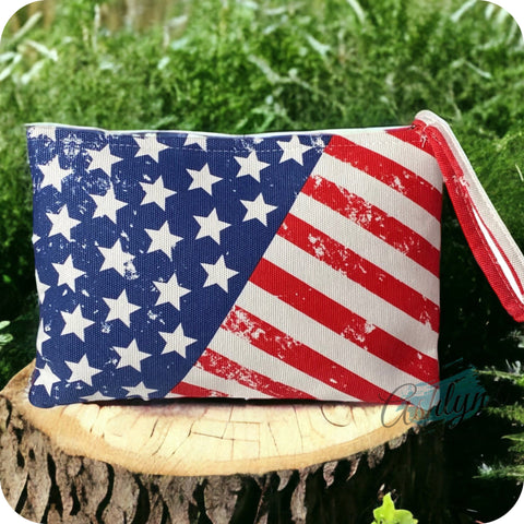 Ashlyn’s American Flag Clutch-Purse-Bag