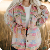 Ashlyn’s Sassy Gal Navajo Print Pink Beige Jacket-Aztec Shacket
