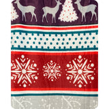 Cozy for the Holidays Vibrant Color Mix Reindeer Blanket-Christmas Throw