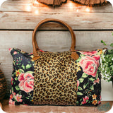 Gotta Get It! Floral and Leopard Print Huge XL Weekender  Bag-Tote Bag-Sling Bag