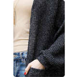 Casually Classy Black Open Front Knit Cardigan