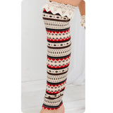 Blast from the Past Lace Trim Aztec Leg Warmers-Boot Toppers