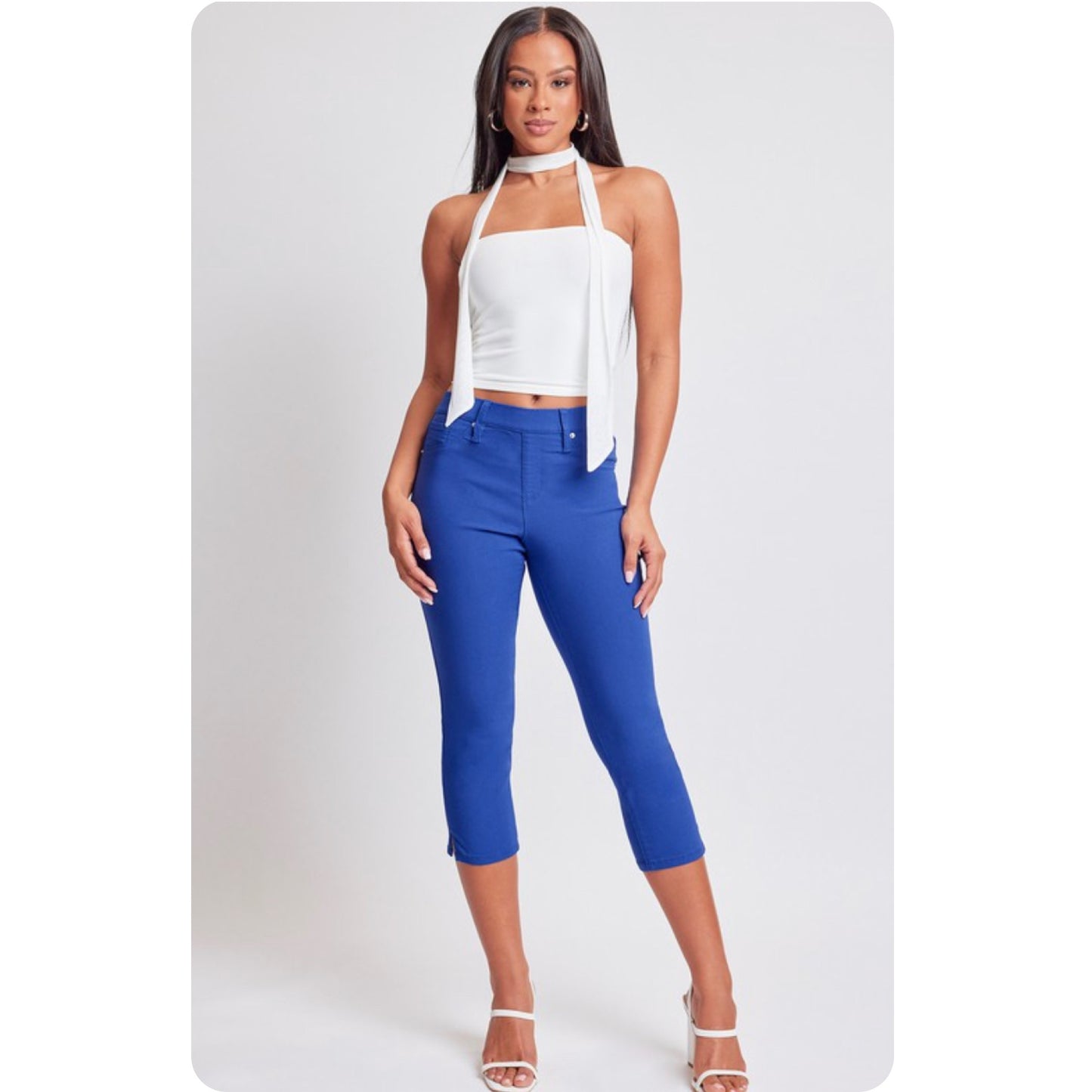 Hello Beautiful~Hyperstretch Pop of Color Capris-6 colors