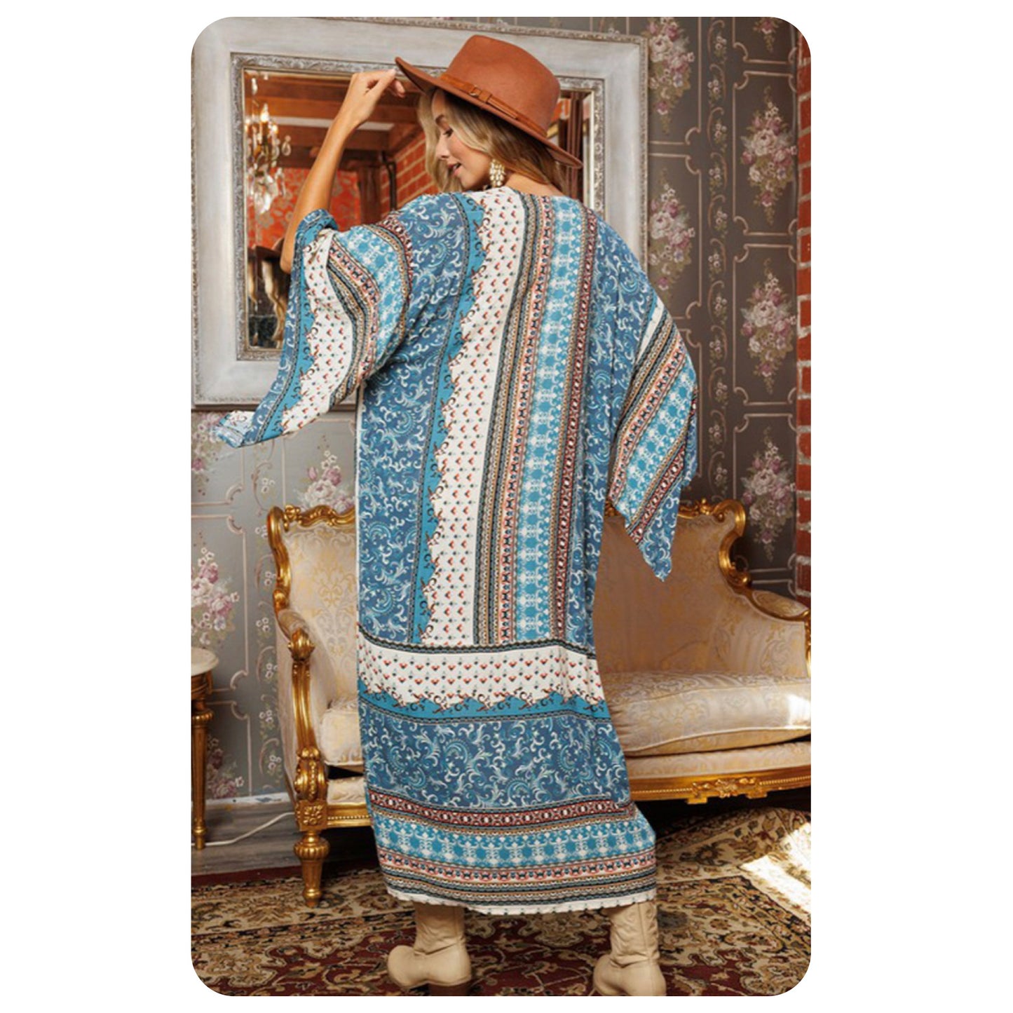 Ashlyn’s Get it Girl Paisley Floral Mix Duster-Kimono-Cardigan-Western Wear