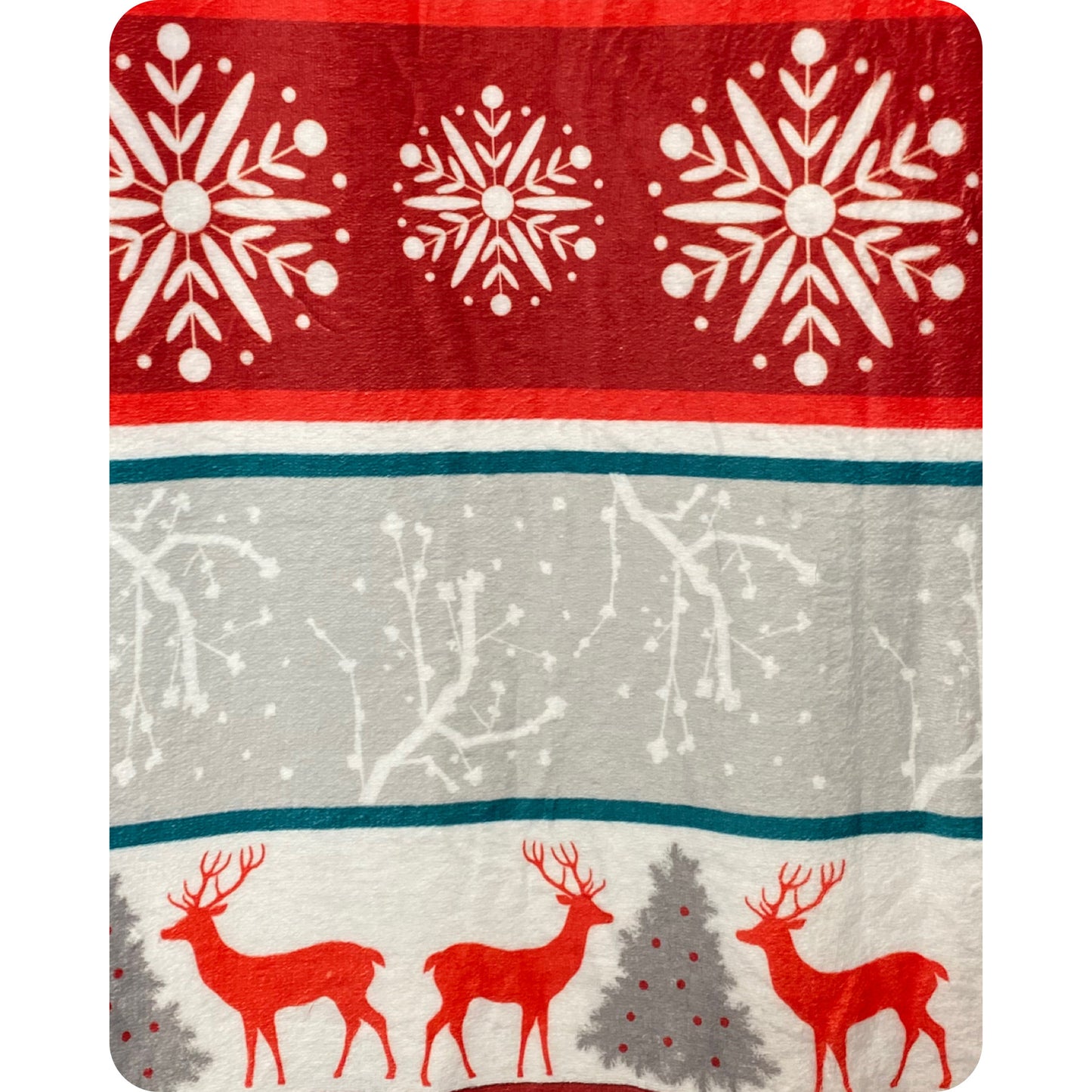 Cozy for the Holidays Vibrant Color Mix Reindeer Blanket-Christmas Throw