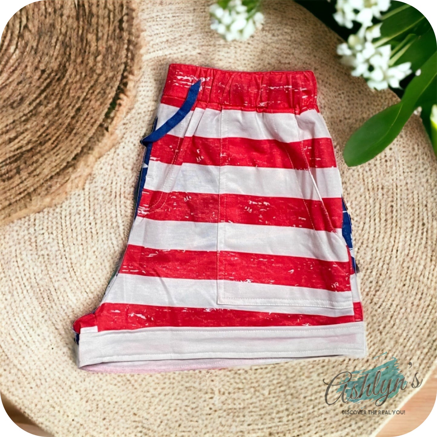 Special~American Pride Crazy Cozy American Flag Shorts