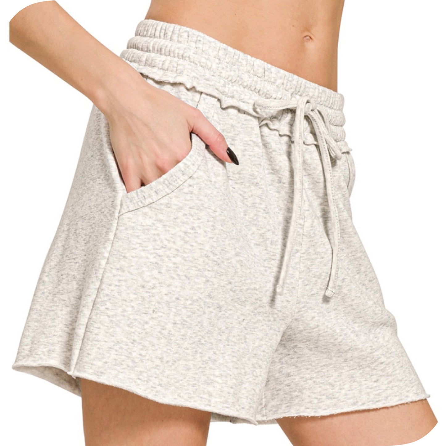Zenana Fleece Raw Hem Shorts-Lounge Shorts -Tons of Colors