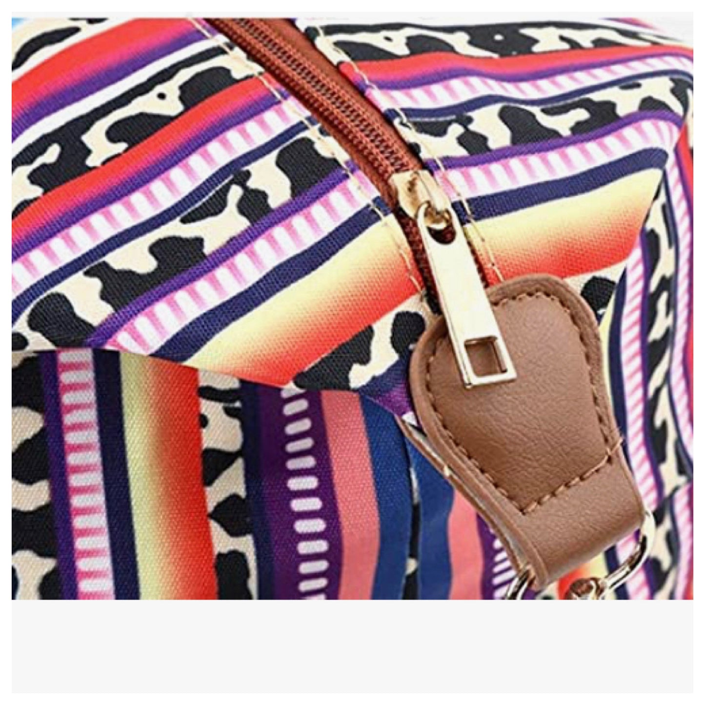 Gotta Get It! Leopard Serape Print Faux Fur Huge XL Weekender Bag-Tote Bag-Purse