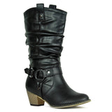 Kickin’ it in Style-Black Western Style Ankle Boots-Womens-Heel