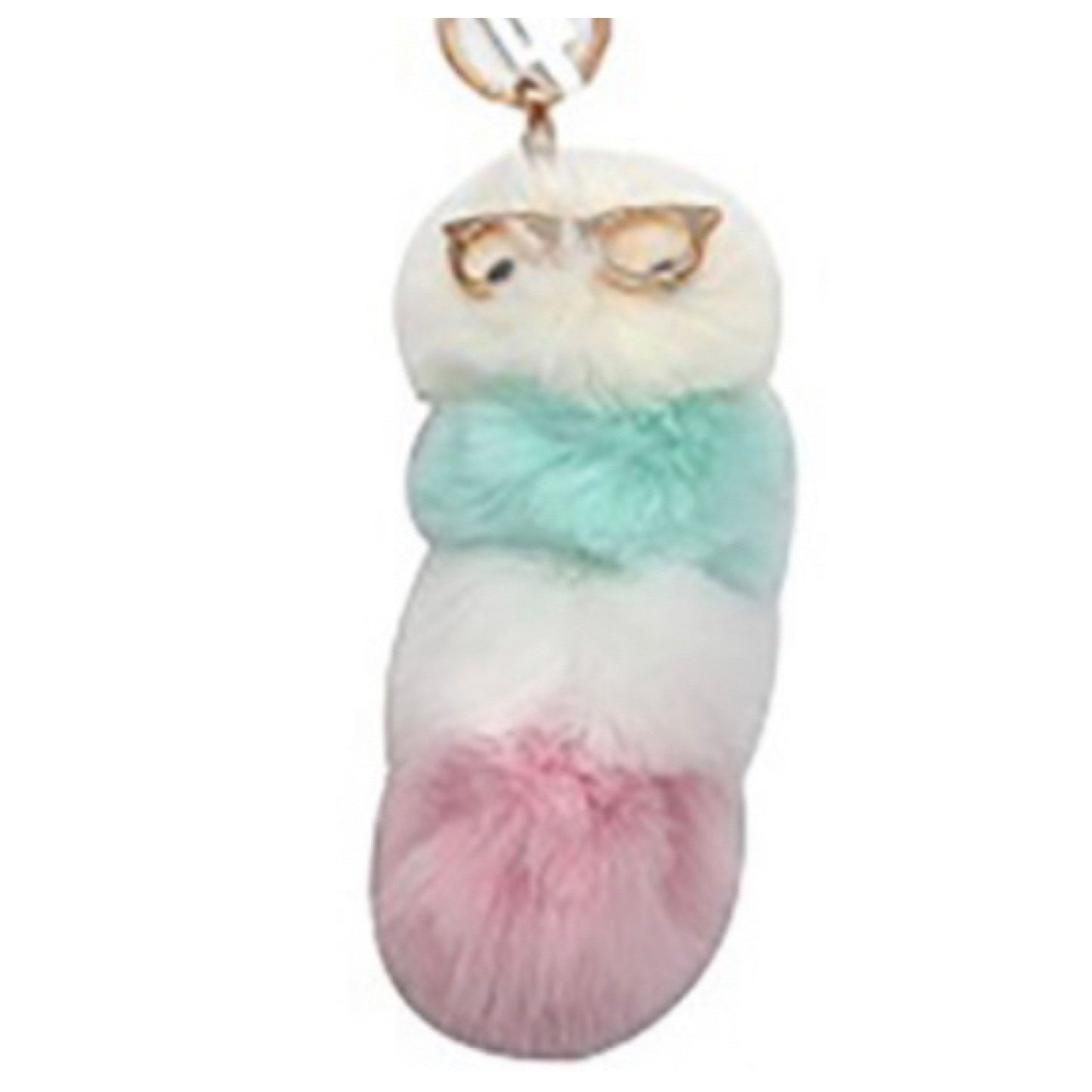 Cute Puffy Puff Bookworm Keychain Purse Charms