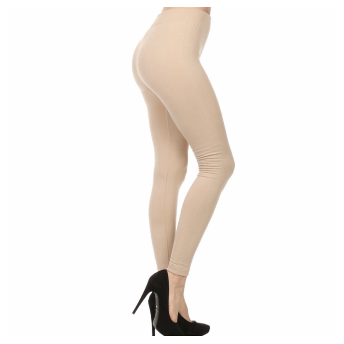 "A Touch of Heaven" No Peek -a-Boo See Through Khaki Sand Leggings - Cheryl's Galore and More