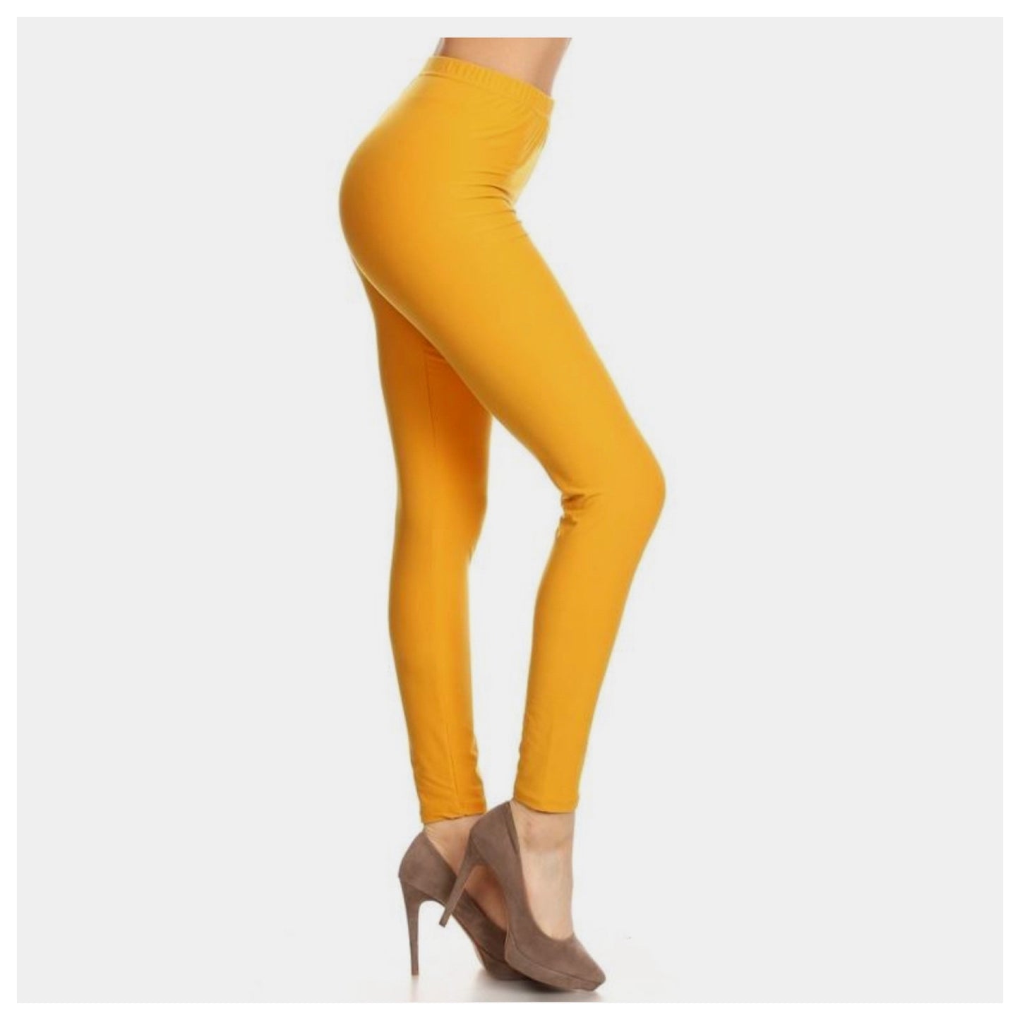 No Peek-a-Boo See Through, Buttery Soft Mustard Leggings