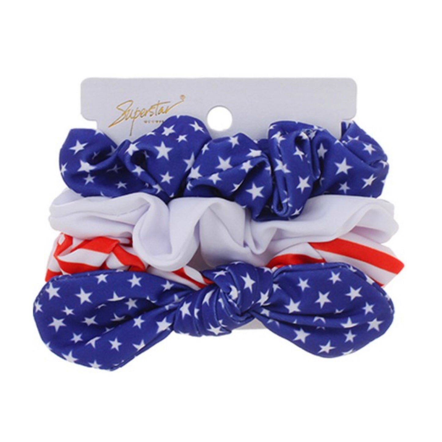3pc Americana Hair Scrunchy Set
