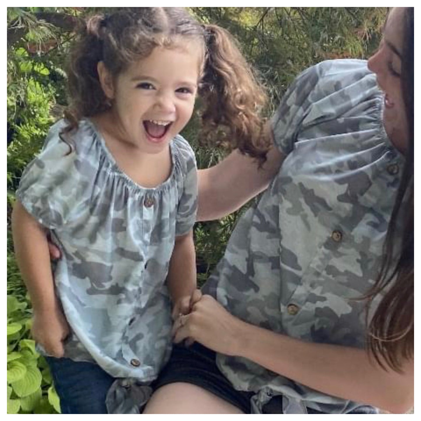 Cute as a Button-Little Princess Camo Top with Tie Knot Hem