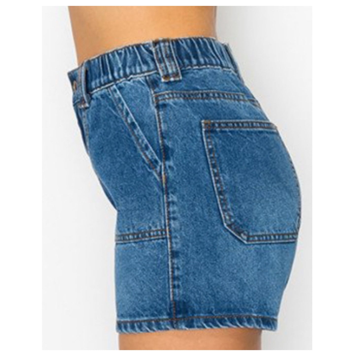 Ashlyn’s Cozy High Rise Denim Blue Skater Shorts