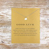 Adorable “Good Luck” Elephant Silver Necklace