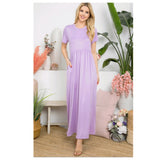 Closeout-Ashlyn’s Casual to Classy Scoop Neck Short Sleeve Maxi Dresses
