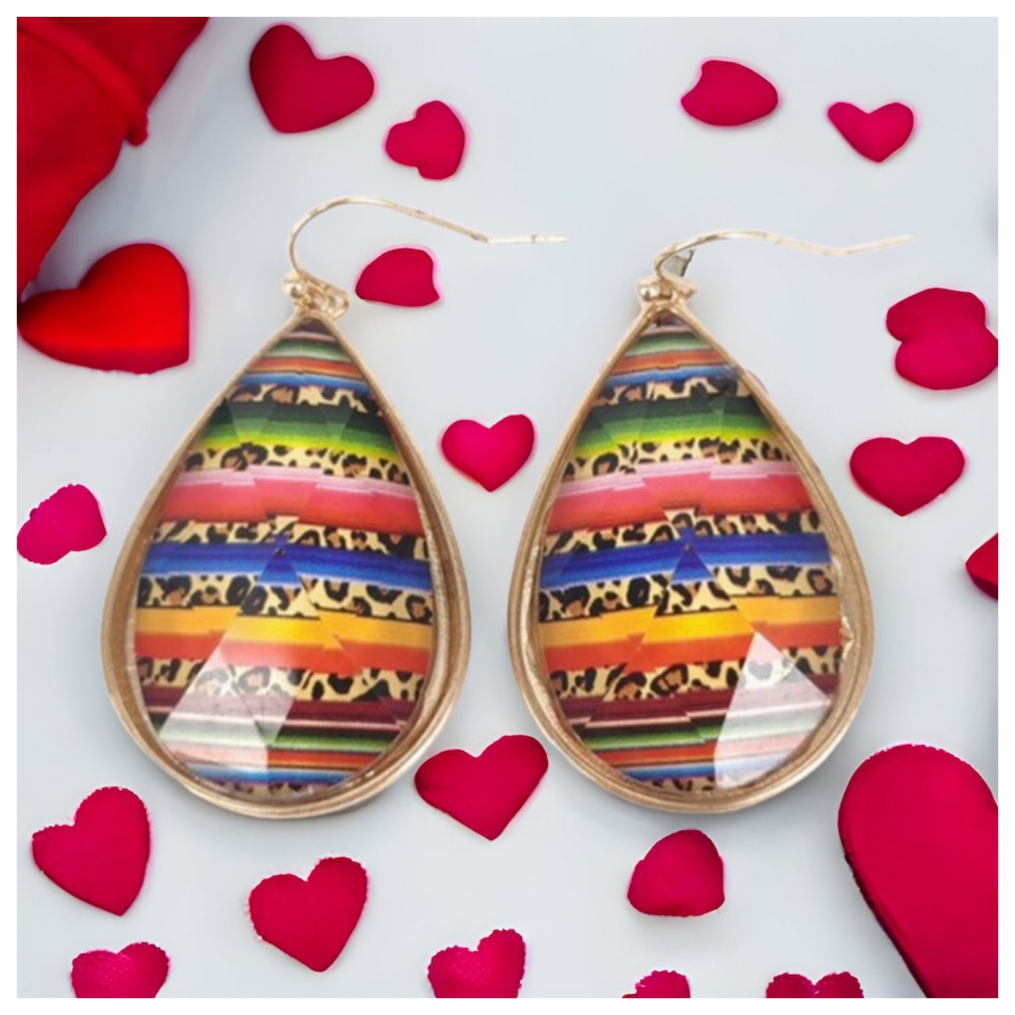 Ashlyn’s Vibrant Semi Precious Serape Teardrop Earrings