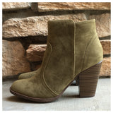 Almost Gone Closeout! "Style and Flare" Always Faithful Olive Heel Bootie Boots