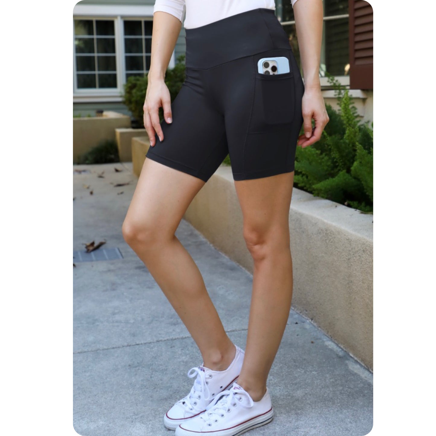 Ashlyn’s Cozy Comfy Biker Shorts with Side Pocket-Black or Taupe