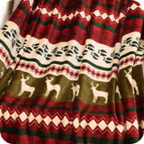 Relax for the Holidays Burgundy Army Green Reindeer Blanket-Christmas Throw