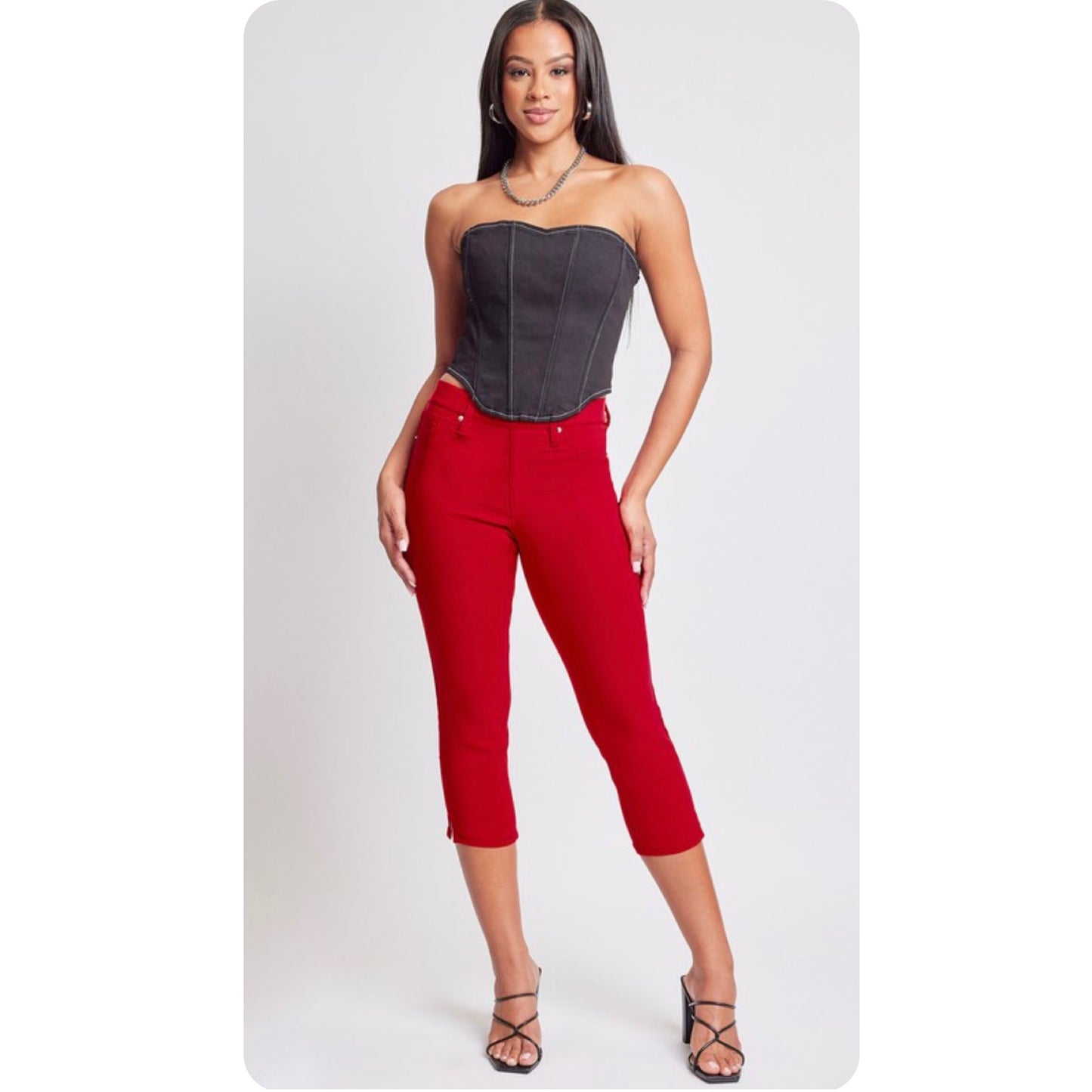 Hello Beautiful~Hyperstretch Pop of Color Capris-6 colors