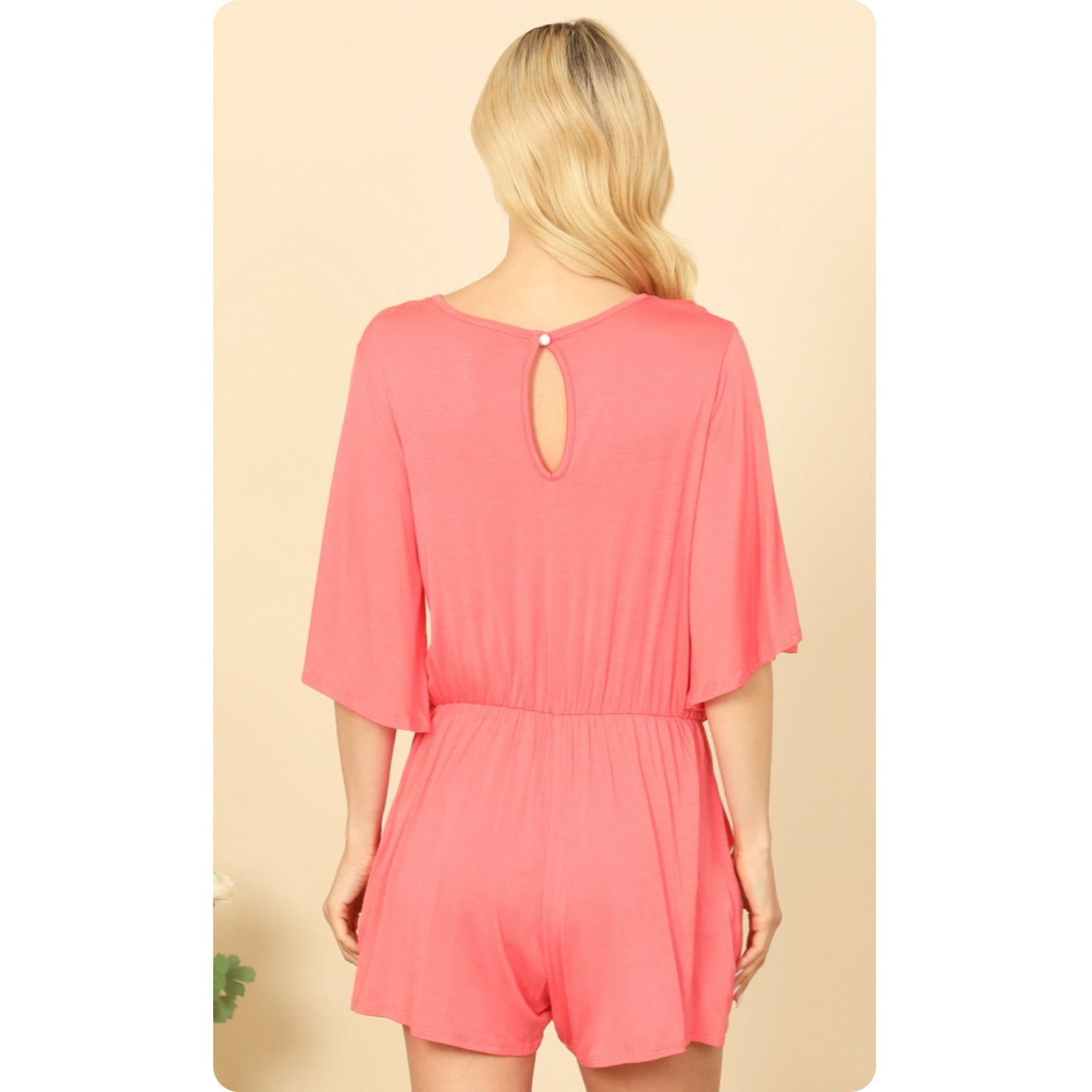 Ashlyn’s Classy and Sassy V Neck Bell Sleeve Romper