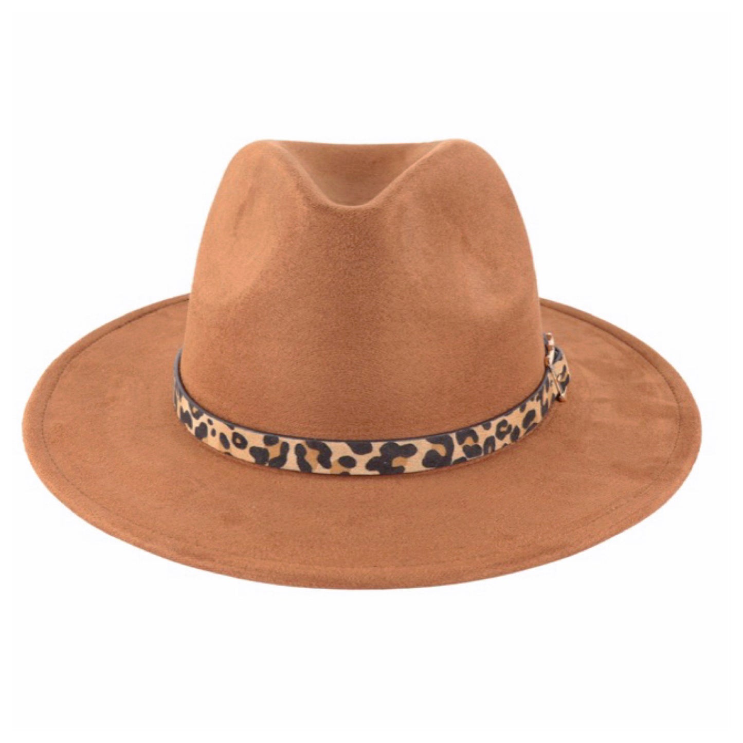 Classy and Sassy Leopard Belt Accent Fedora-Wide Brim-Hat