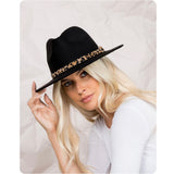 Insanity Sale-Classy and Sassy Leopard Belt Accent Fedora-Wide Brim-Hat