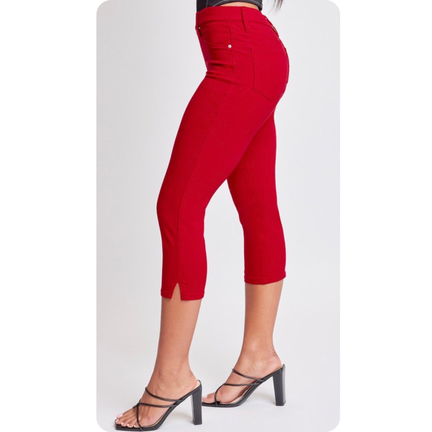 Hello Beautiful~Hyperstretch Pop of Color Capris-6 colors