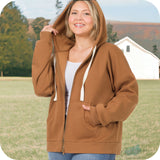 Always More to Love Zenana Zip Up Hoodie-Hooded Sweatshirt-Plus Size Jacket