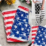 Oh Yes Baby! American Flag Slouchy Lounge Pants-Red/Blue
