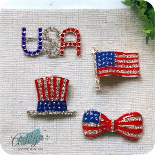 Ashlyn’s American Pride-American Flag Brooches-4 Choices