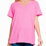 Zenana Casually Classic V Neck Tunic Tops