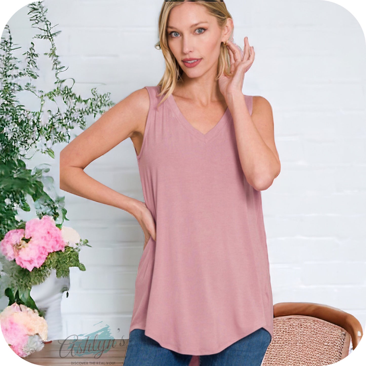 Zenana Luxe Rayon Sleeveless Tunic Top