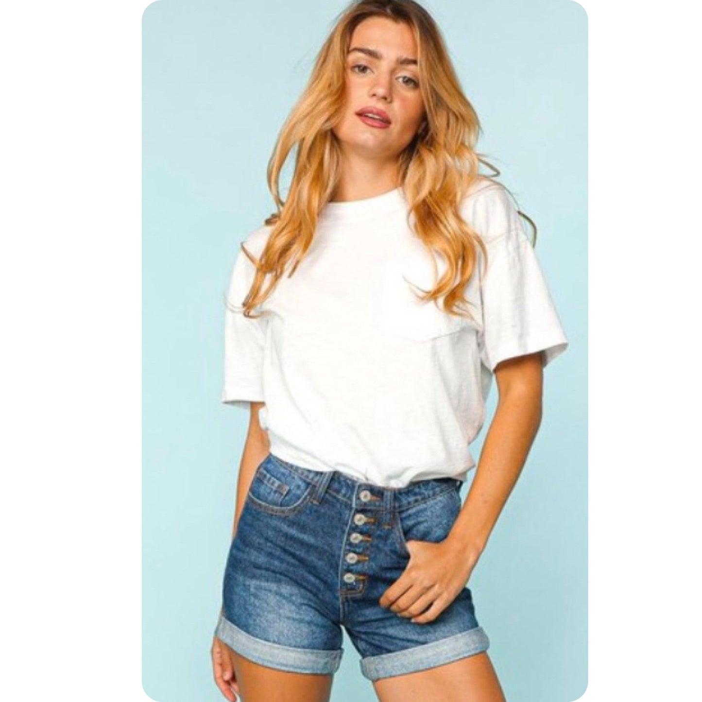 Ashlyn’s Plus Size American Flag Blue Denim Shorts