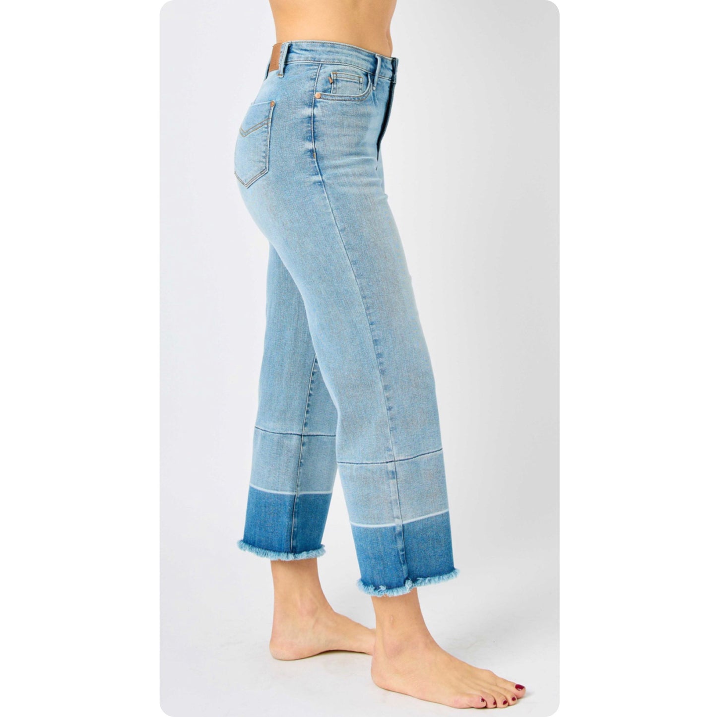 JUDY BLUE PLUS SIZE HIGH WAIST RELEASE HEM JEANS