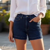 JUDY BLUE High Waist Tummy Control Dark Denim Shorts