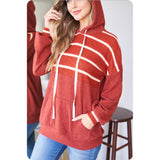 Ashlyn’s Cozy Me Rust Kangaroo Pocket Hoodie-Hooded Sweater Top