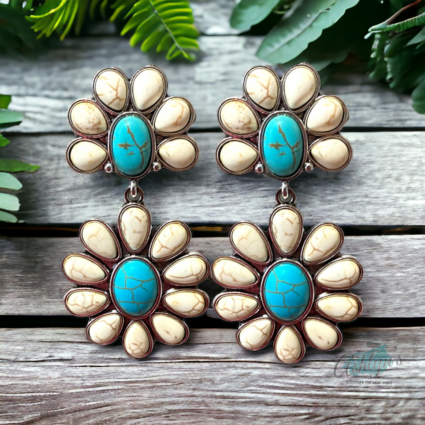 Western Iconic White Turquoise Stone Earrings