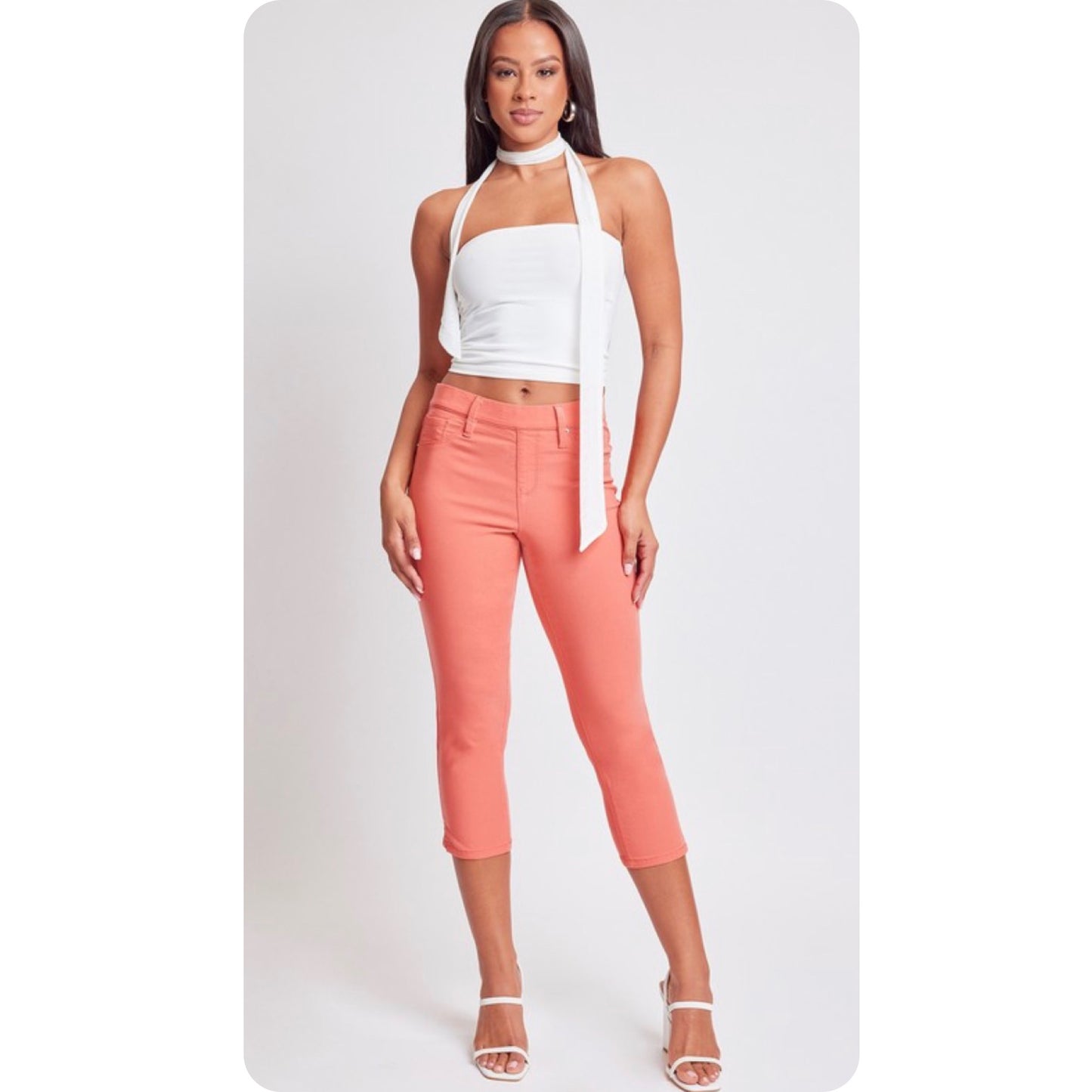 Hello Beautiful~Hyperstretch Pop of Color Capris-6 colors