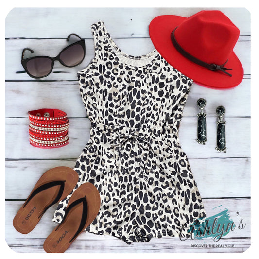 Ashlyn’s Causally Classy Ivory Taupe Black Romper-Jumpsuit-Shorts Set