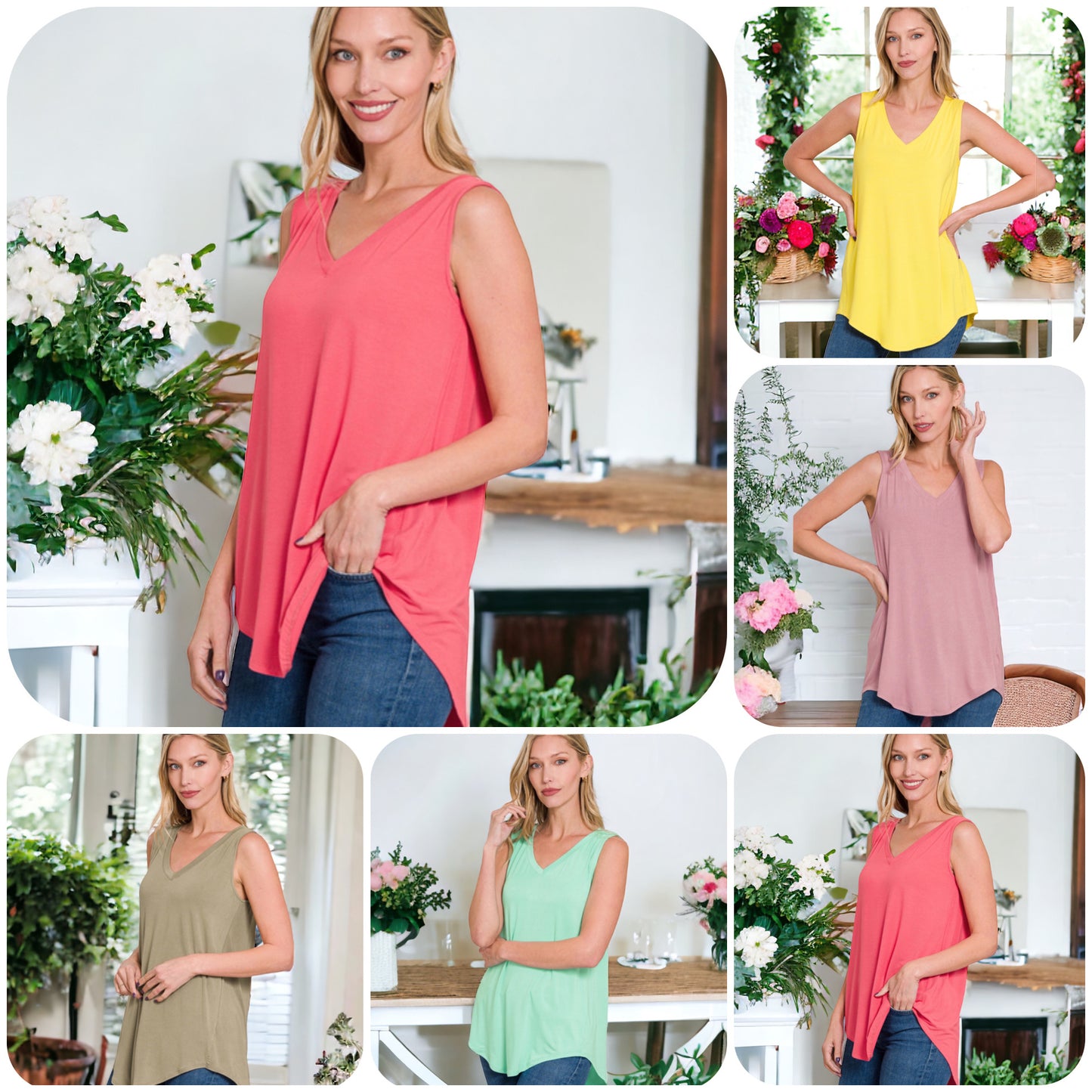 Zenana Luxe Rayon Sleeveless Tunic Top