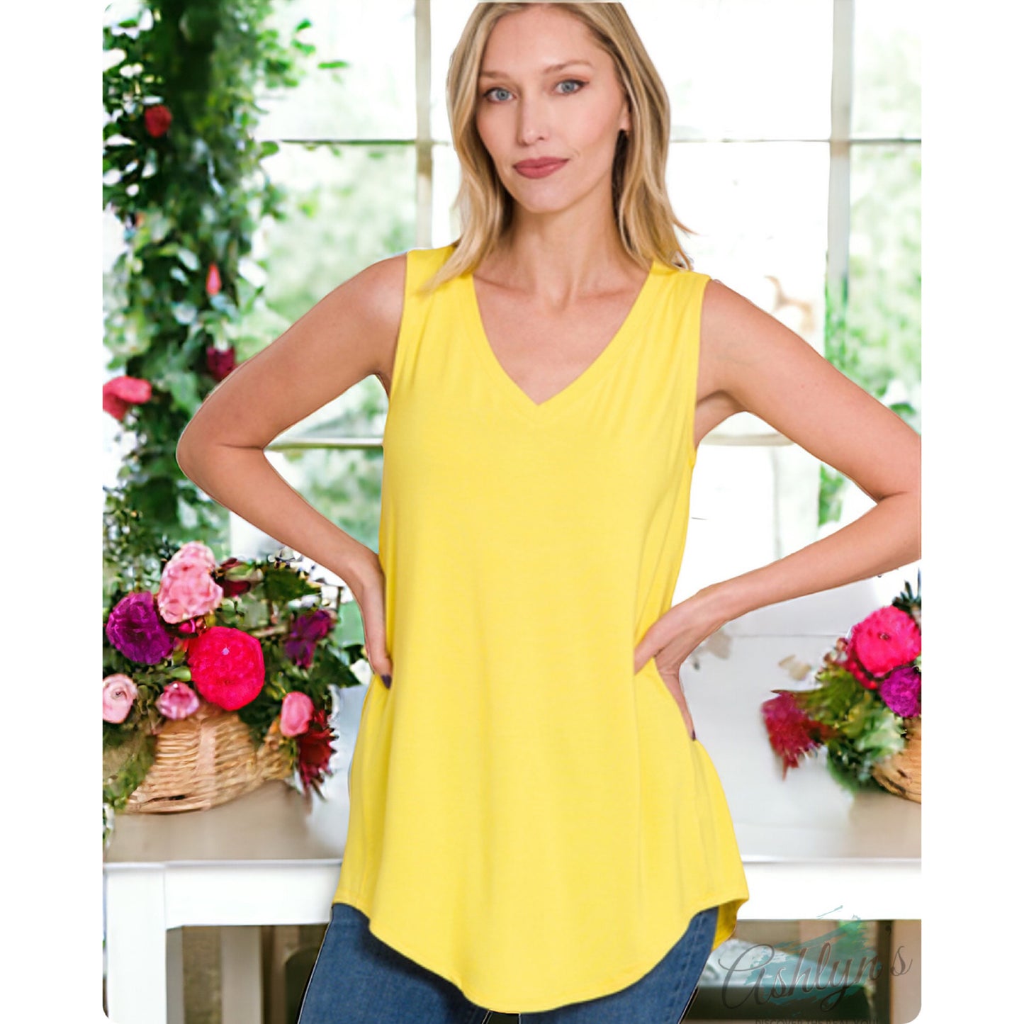 Zenana Luxe Rayon Sleeveless Tunic Top