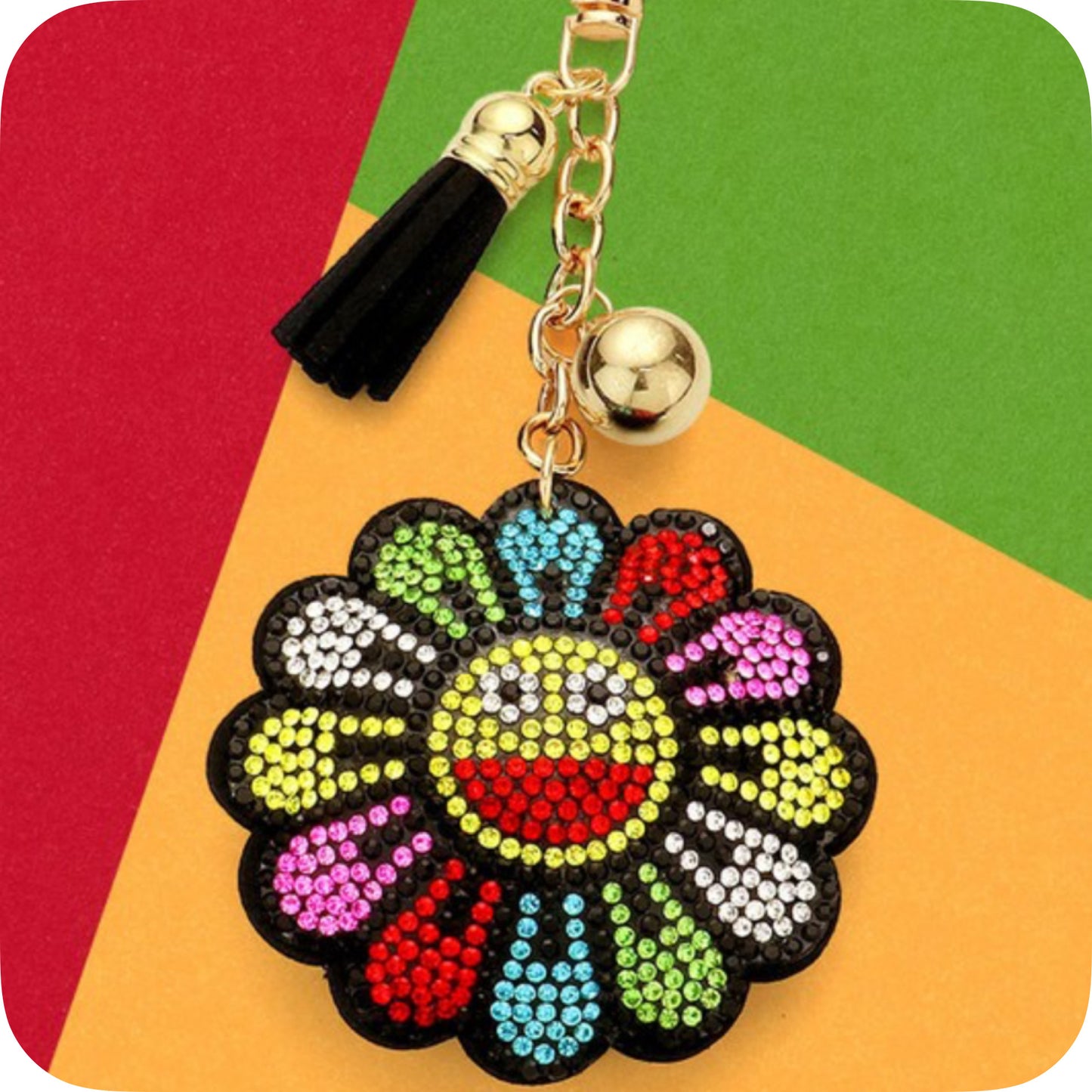 Adorable Puffy Rhinestone Keychain-Purse Charm-Backpack Charm
