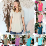 Your New Favorite! Zenana Classic Basics V Neck Tops