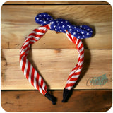 American Pride Bow Tie American Flag Headband