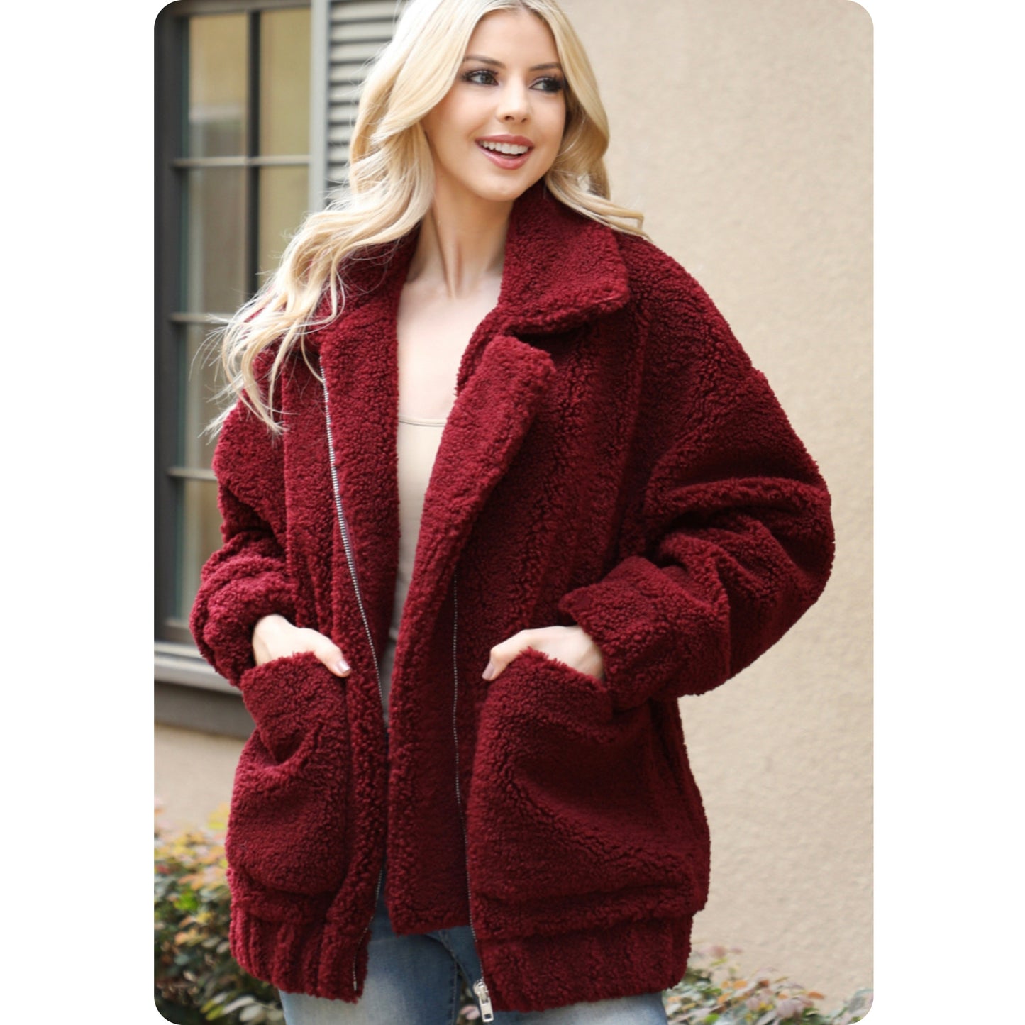 Ashlyns Cuddly Thick Cozy Olive or Burgundy Jacket-Winter Coat