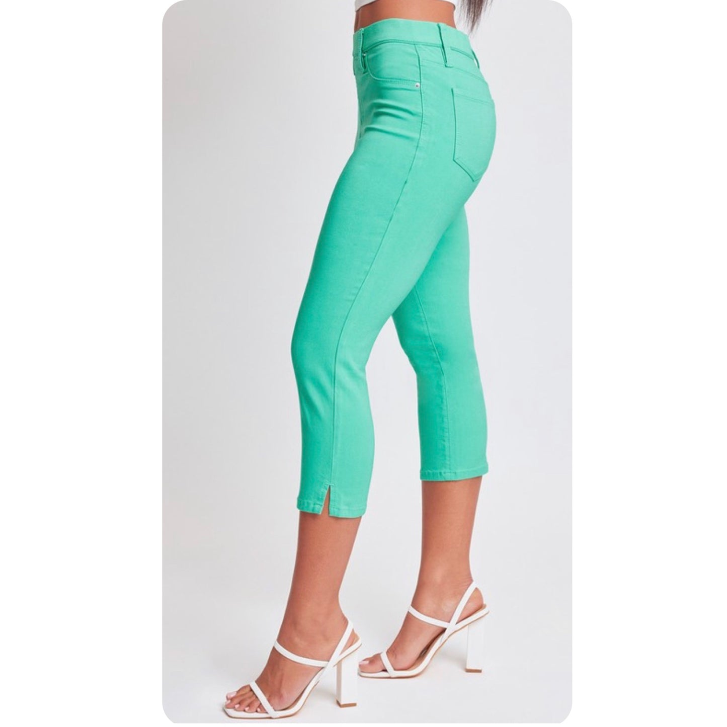 Hello Beautiful~Hyperstretch Pop of Color Capris-6 colors