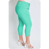 Hello Beautiful~PLUS SIZE Hyperstretch Pop of Color Capris